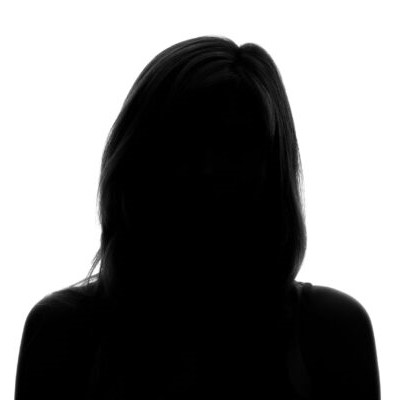 silhouette of a woman's face on a white background